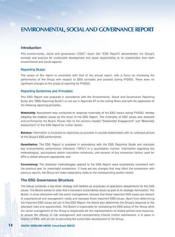 2022/2023 Environmental, Social and Governance Report