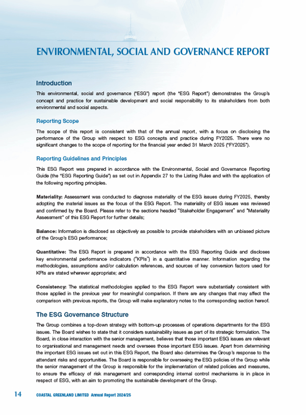 2024/2025 Environmental, Social and Governance Report